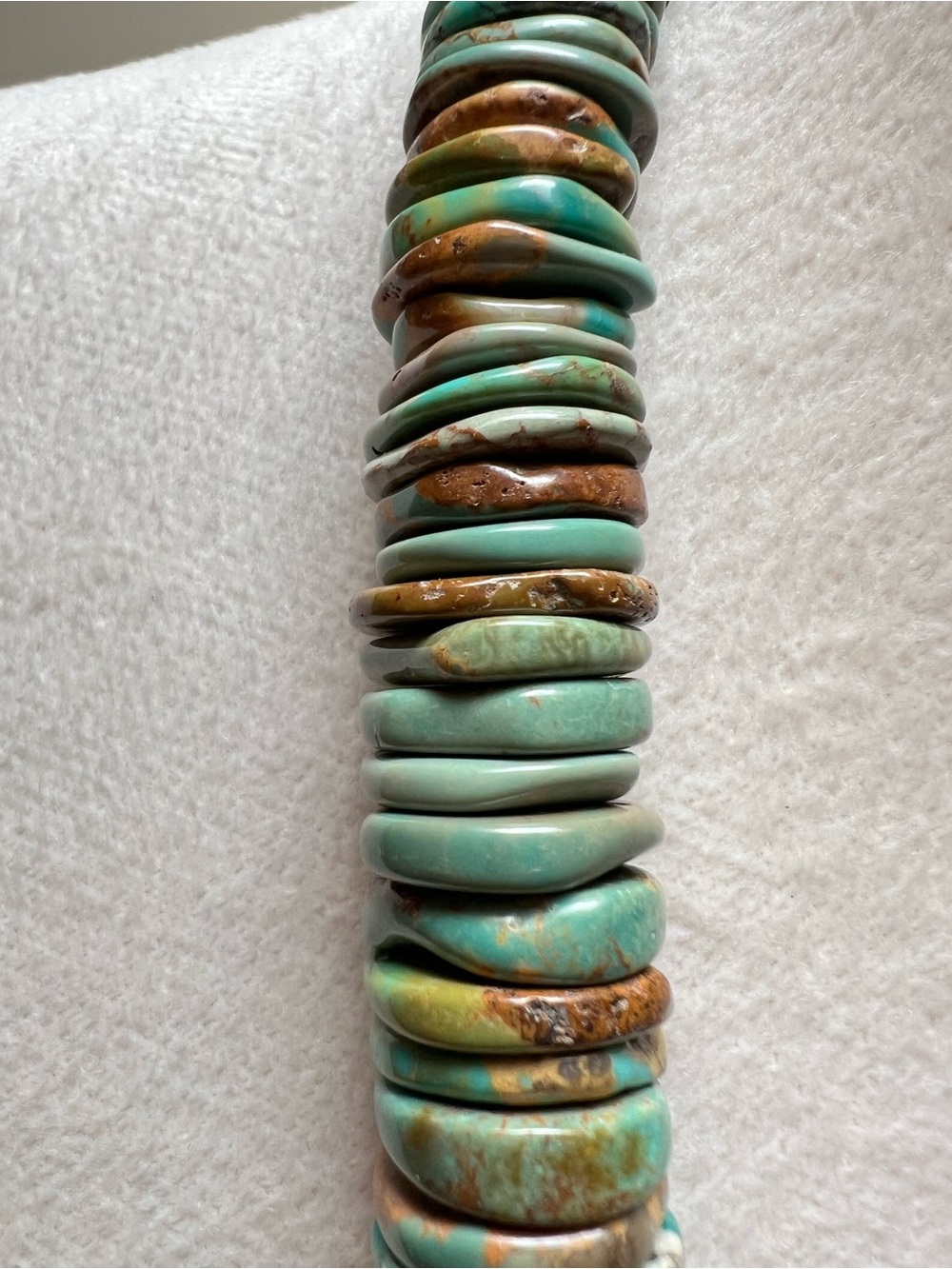 Native American Navajo Royston Turquoise Disc Bead Necklace 20” NWT - Picture 3 of 9